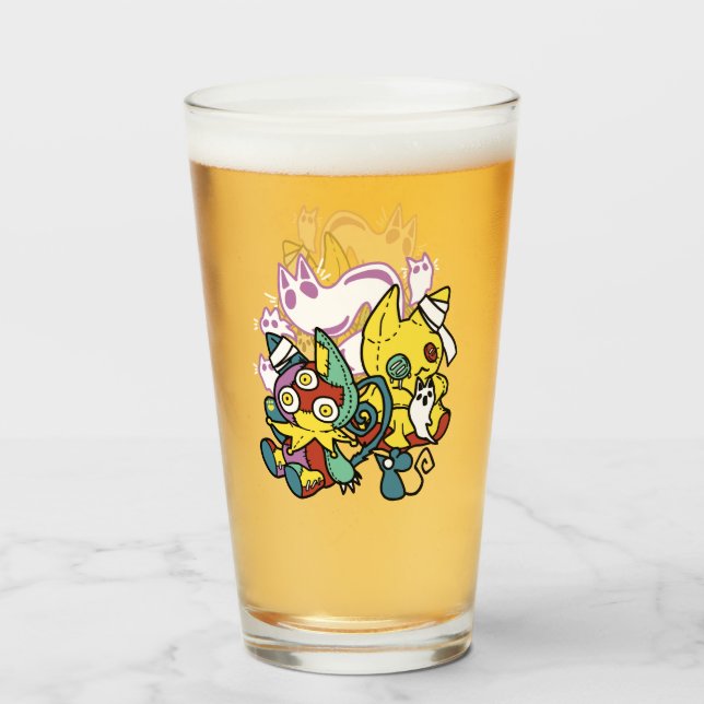 Creepy Cats Halloween Art: Paw-sitively Frightful Glass (Front Filled)
