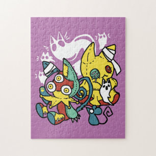 Creepy Cats Halloween Art: Paw-sitively Frightful Jigsaw Puzzle