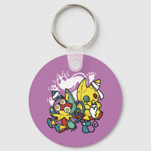 Creepy Cats Halloween Art: Paw-sitively Frightful Keychain
