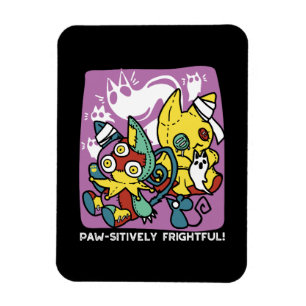 Creepy Cats Halloween Art: Paw-sitively Frightful Magnet