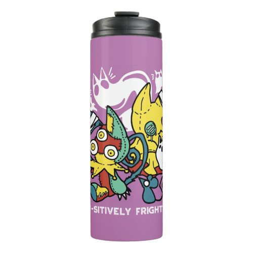 Creepy Cats Halloween Art Paw_sitively Frightful Thermal Tumbler