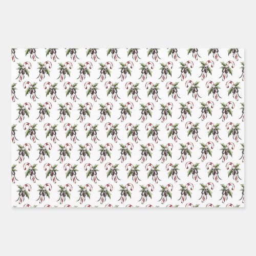Creepy Christmas Candy Cane Skull Wrapping Paper