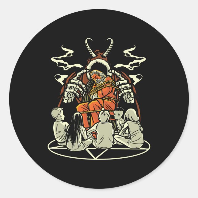 Creepy Christmas Classic Round Sticker (Front)
