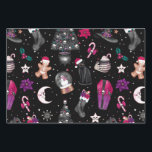 Creepy Christmas Favorite Things  Wrapping Paper Sheets<br><div class="desc">Skulls on Christmas trees and Santa hats on kittens
Skeleton hands holding warm cocoa mugs
Witch hats,  black stockings,  and ginger dead men
These are a few of my favorite things.</div>