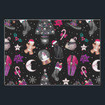 Creepy Christmas Favorite Things  Wrapping Paper Sheets<br><div class="desc">Skulls on Christmas trees and Santa hats on kittens
Skeleton hands holding warm cocoa mugs
Witch hats,  black stockings,  and ginger dead men
These are a few of my favorite things.</div>
