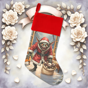 Creepy Christmas Goblin – Dark Fantasy Evil Santa  Christmas Stocking