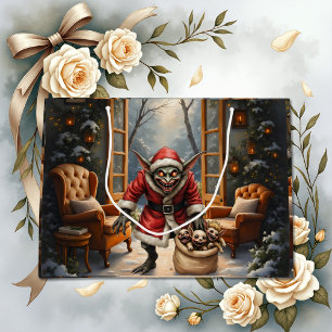 Creepy Christmas Goblin – Dark Fantasy Evil Santa Large Gift Bag