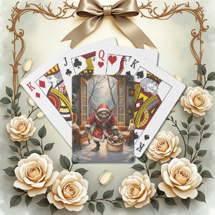 Creepy Christmas Goblin – Dark Fantasy Evil Santa  Poker Cards