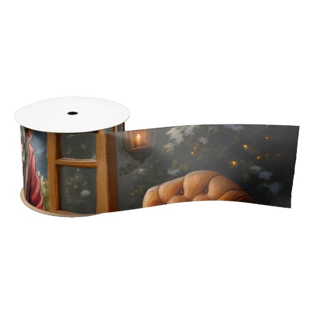 Creepy Christmas Goblin – Dark Fantasy Evil Santa  Satin Ribbon (Spool)