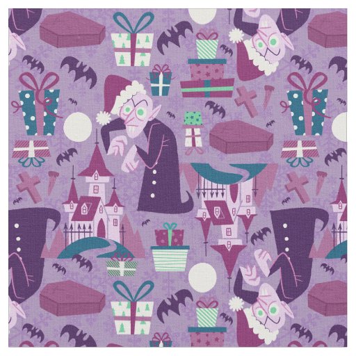 creepy christmas nosferatu santa vampire fabric