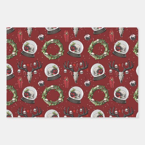 Creepy Christmas Reindeer Wrapping Paper Sheets