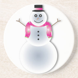 creepy christmas snowman coaster