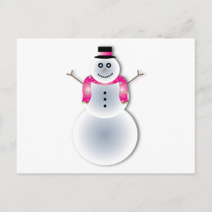 creepy christmas snowman holiday postcard