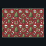 Creepy Christmas Wrapping Paper with Santa Skulls<br><div class="desc">Fun creepy Christmas wrapping paper with skulls,  candy canes,  trees,  and wreaths</div>