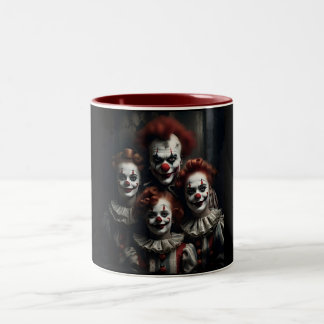 Creepy Circus Clown Family Two-Tone Coffee Mug