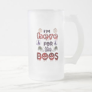 Creepy Classic Bloody Scary Halloween Boos Frosted Glass Beer Mug