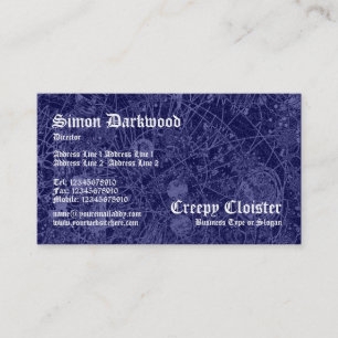 Creepy Cloister 01 - Abstact Tex - Dark Blue Business Card
