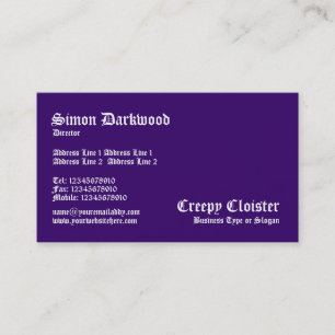 Creepy Cloister - Dark Violet Business Card