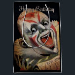 Creepy Clown Birthday Gift Bag<br><div class="desc">Creepy clown gift bag. High quality restored vintage image.</div>