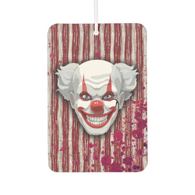 Creepy Clown Carnival Halloween Air Freshener (Front)