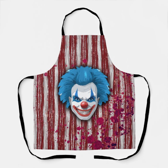 Creepy Clown Carnival Halloween Apron (Front)