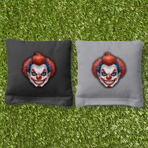 Creepy Clown Carnival Halloween Cornhole Bags