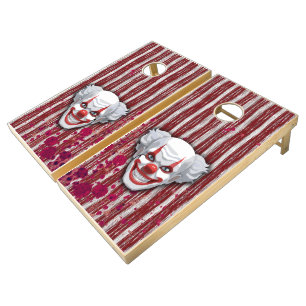 Creepy Clown Carnival Halloween Cornhole Set