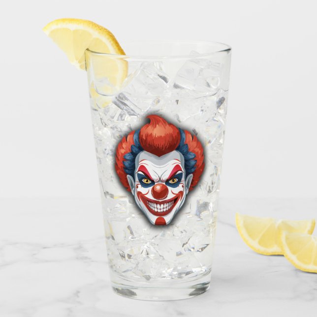 Creepy Clown Carnival Halloween Glass (Front Ice)