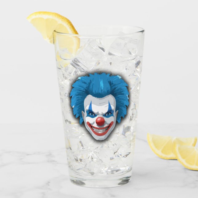 Creepy Clown Carnival Halloween Glass (Front Ice)