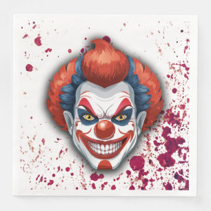Creepy Clown Carnival Halloween Paper Dinner Napkins