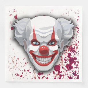 Creepy Clown Carnival Halloween Paper Dinner Napkins