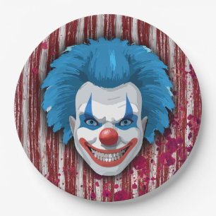 Creepy Clown Carnival Halloween Paper Plates