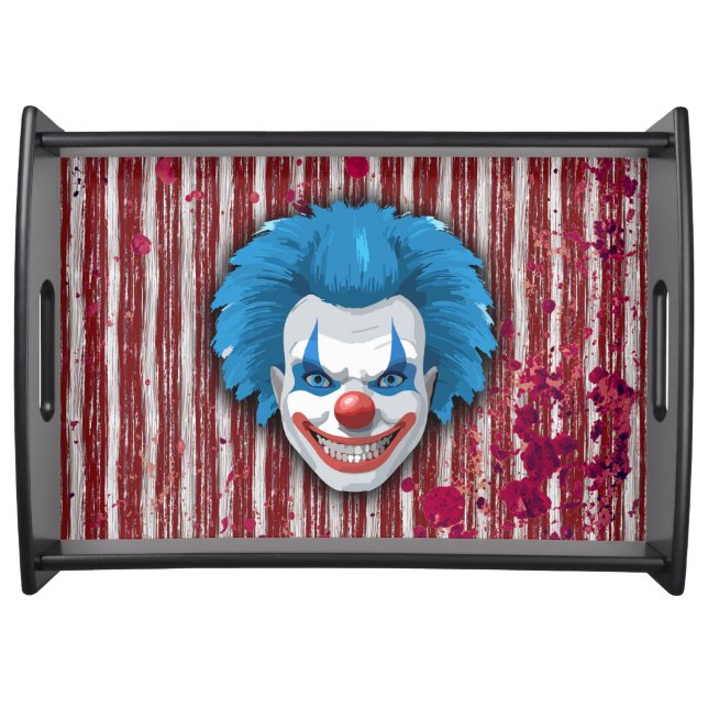 Creepy Clown Carnival Halloween Serving Tray (Front)