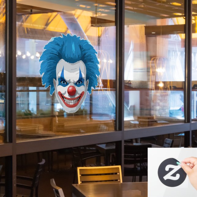 Creepy Clown Carnival Halloween Window Cling (Restaurant Window)