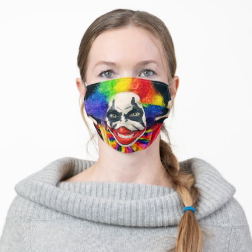 Creepy Clown Face Adult Cloth Face Mask