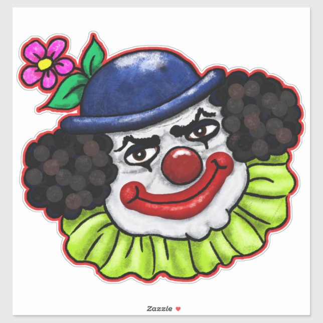 Creepy Clown Face | Halloween Fun by Cherie Sticker (Sheet)