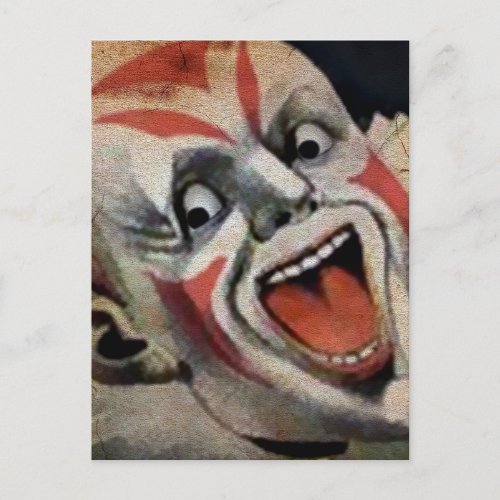 Creepy Clown Face Postcard