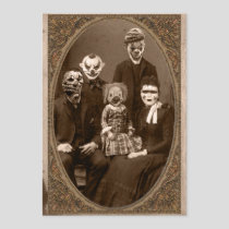 Creepy Clown Family Halloween Party Invitation