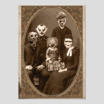 Creepy Clown Family Halloween Party Invitation