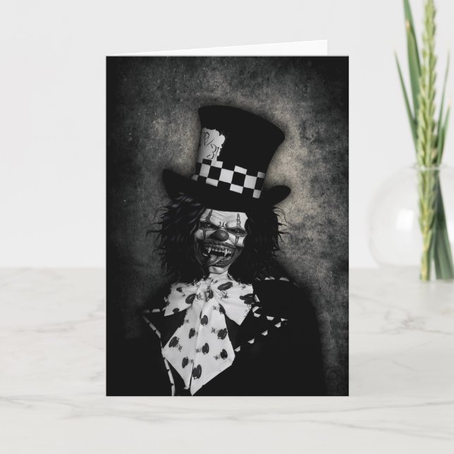 Creepy Clown Greeting Card (Front)