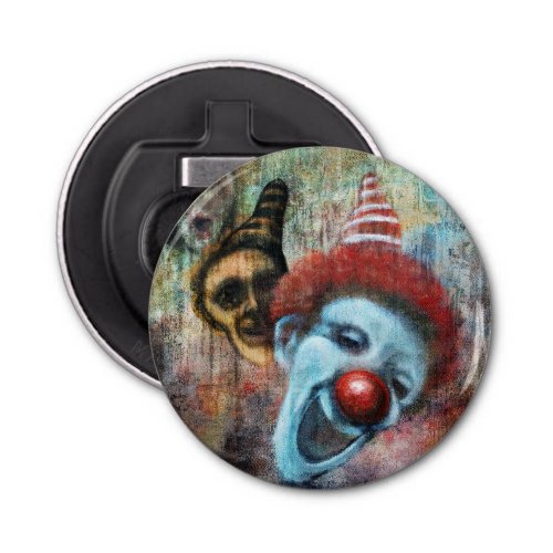 Creepy Clown Grungy Dark Circus Carnival Art  Bottle Opener