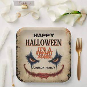 Creepy Clown Halloween Costume Party Spooky Paper Plates