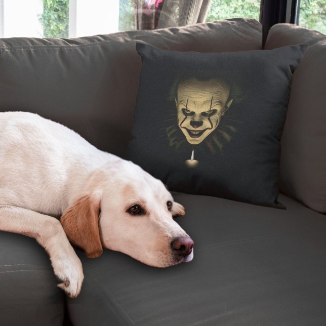 Creepy Clown Halloween Home Decor Throw Pillow (Creator Uploaded)