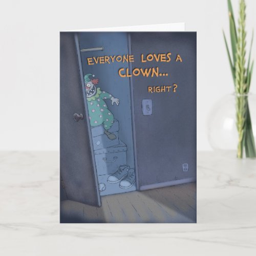 Creepy Clown In The Closet Greeting Card