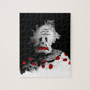 Creepy clown jigsaw puzzle