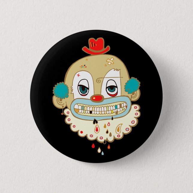 Creepy Clown Pinback Button (Front)