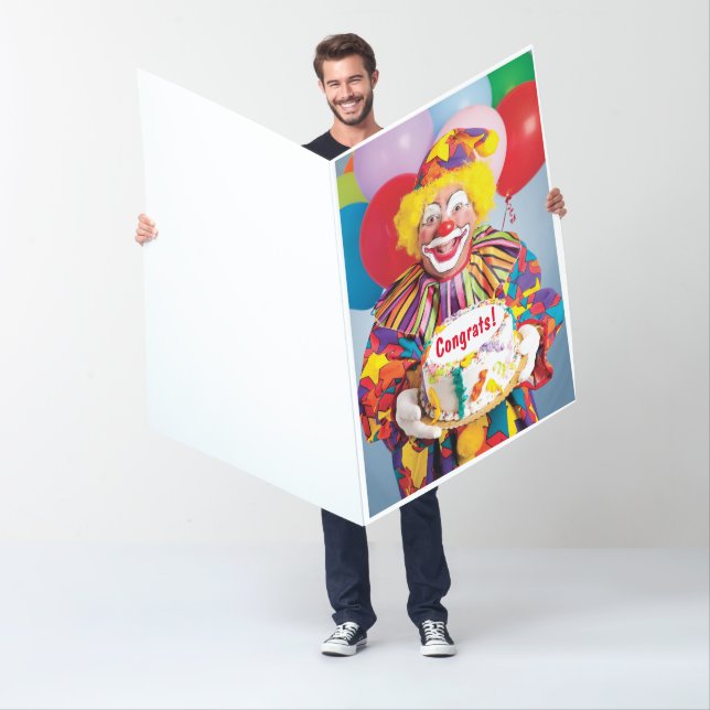 Creepy Clown Retirement Giant Greeting Card (In Situ)