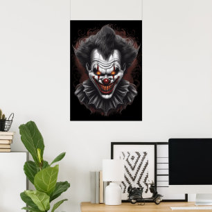 Creepy Clown Scary Poster Wall Decor