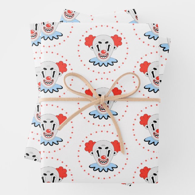 Creepy Clown Wrapping Paper (In situ)
