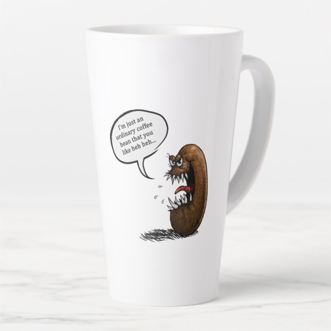 Creepy coffee bean latte mug (Right Angle)